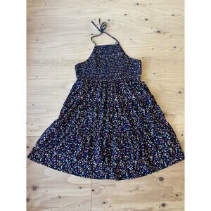 Abound Halter Sundress Women's 1X Sleeveless Fit & Flare Smocked Floral